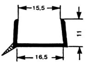 Sockelprofil f. 16mm, transp., L=5m