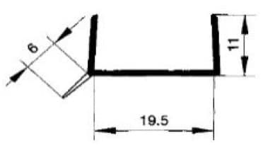Sockelprofil f. 19mm, transp., L=5m