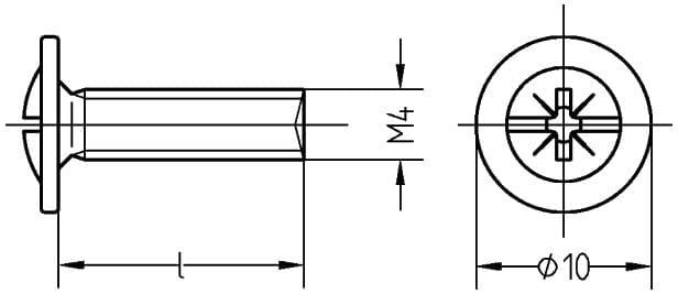 Möbelgriffschrauben M4 x 8 mm