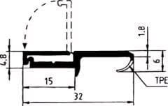 Schlagleiste für Möbeltüren 5mm