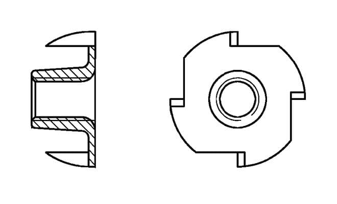 Einschlagmuttern - M4 x 8