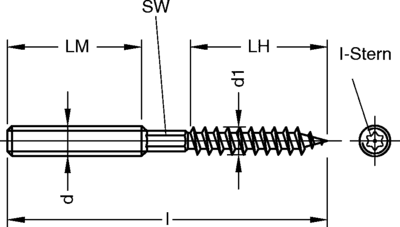 Stockschraube M6 x 50mm