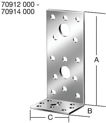 Winkelverbinder  80x60x60mm  verz.