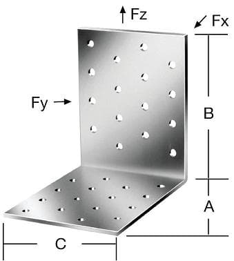 Lochplattenwinkel  80x80x80mm  verz.