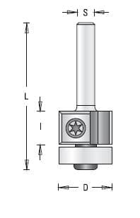 GUHDO HW-WPL-Bündigfräser Z2 m. Anlaufl.